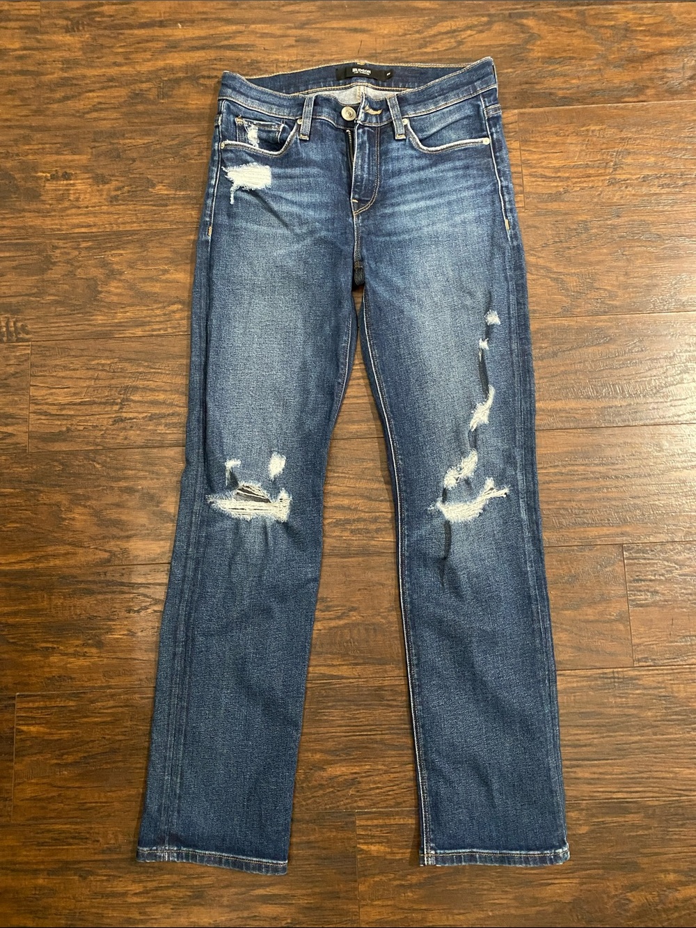 Hudson Jeans Nico Distressed Medium Blue Straight Leg Women’s Jeans
